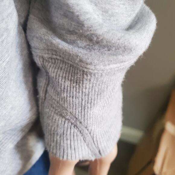 Athleta Girl Wrap 'N Roll Sweater Open Cardigan XXL (16) Youth Gray Knit Pockets - Picture 5 of 8